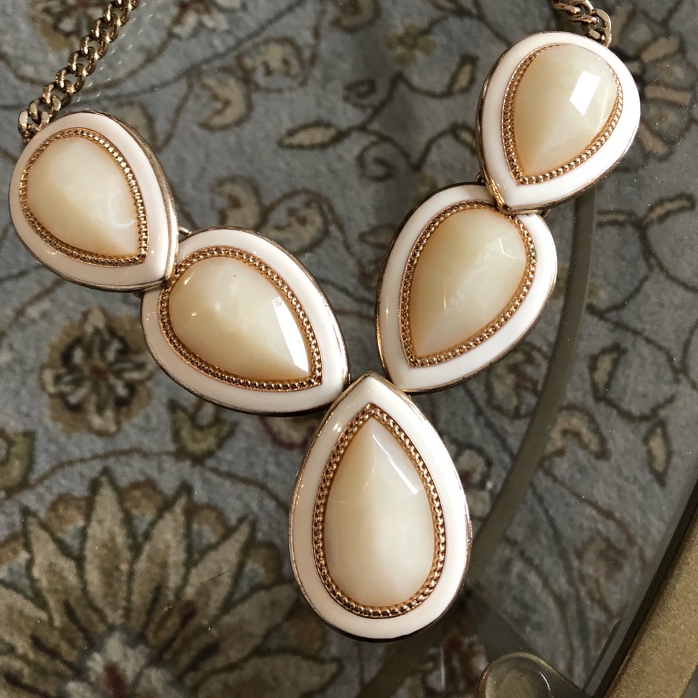 Cream stone necklace